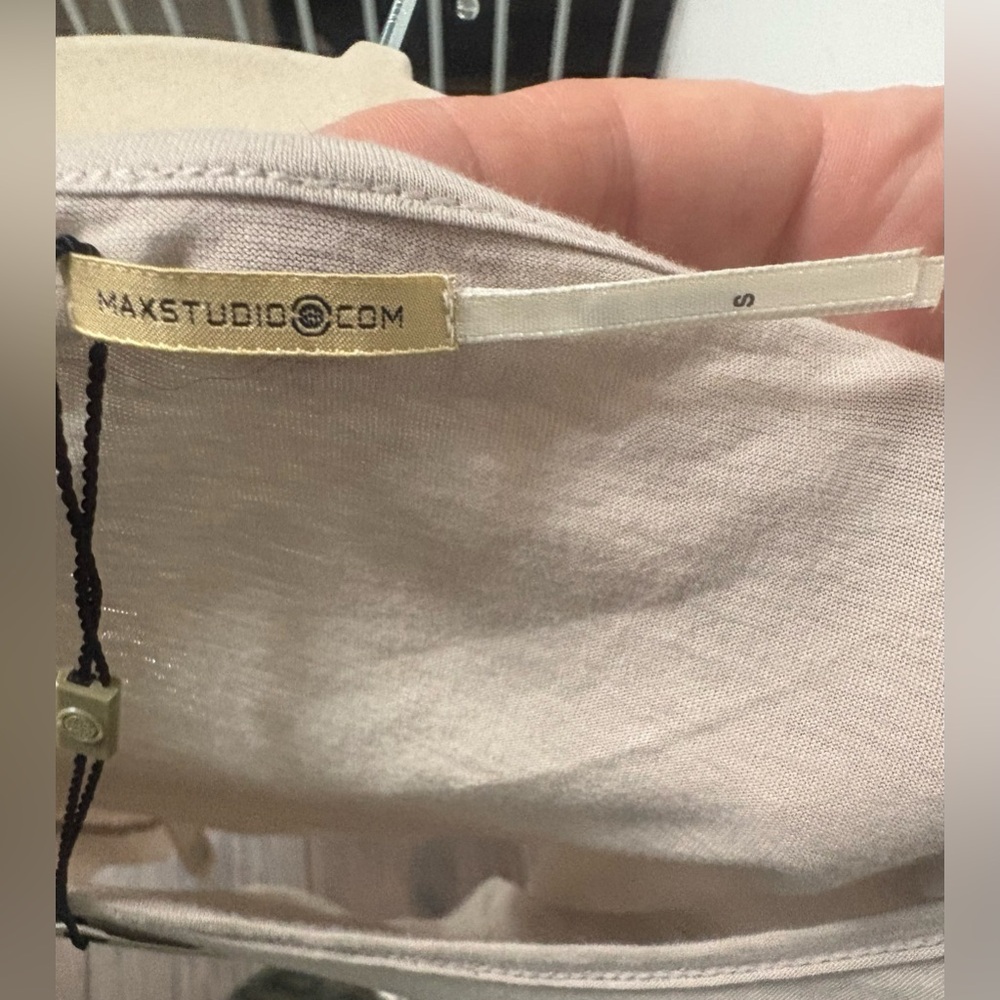 Max Studio Taupe Short Sleeve Tee - Picture 4 of 10